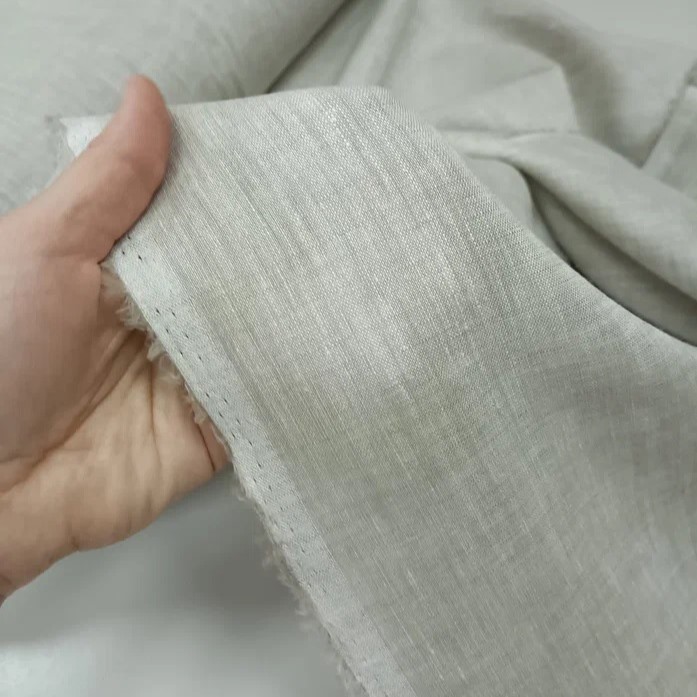 Ткань лен 100% серый тонкий сорочечный, ш.150 см Ткань лен 100% серый тонкий сорочечный, ш.150 см